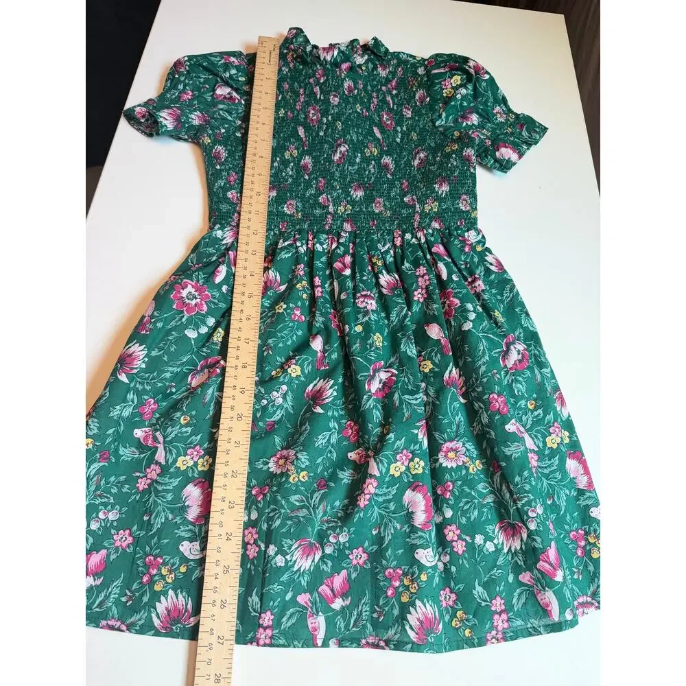 Janie and Jack Girls 8 Dress Enchanted Forest Hannah Smoked Cotton Green NWT